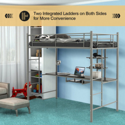 Costway Single Silver High Sleeper - Wilko - thumbnail 6