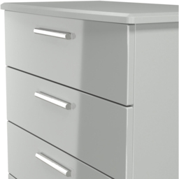 Crowndale Knightsbridge 4 Drawer Grey Gloss and Dusk Grey Chest of Drawers Ready Assembled - Grey Gloss & Dusk Grey - Wilko - thumbnail 6