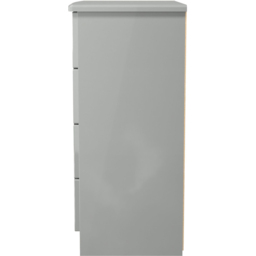 Crowndale Knightsbridge 4 Drawer Grey Gloss and Dusk Grey Chest of Drawers Ready Assembled - Grey Gloss & Dusk Grey - Wilko - thumbnail 5