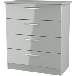 Crowndale Knightsbridge 4 Drawer Grey Gloss and Dusk Grey Chest of Drawers Ready Assembled - Grey Gloss & Dusk Grey - Wilko - thumbnail 4
