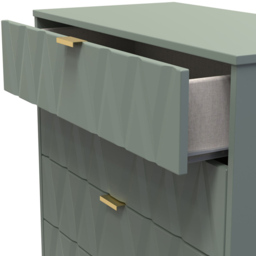 Crowndale Diamond 5 Drawer Reed Green Chest of Drawers - Wilko - thumbnail 7