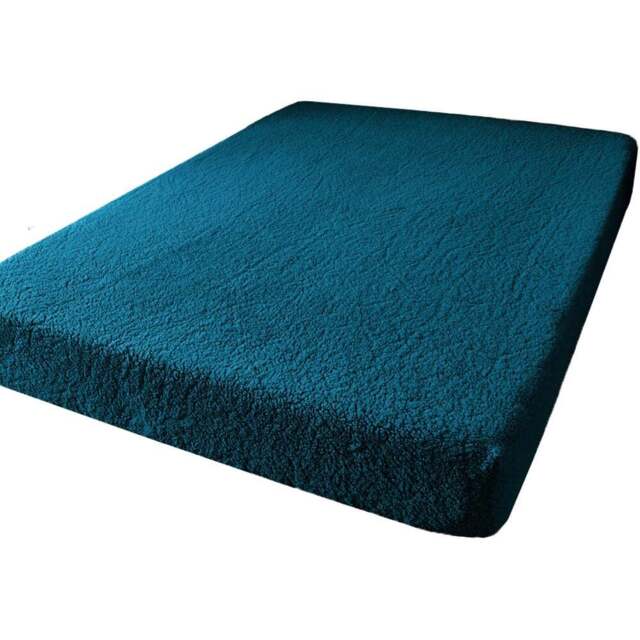 Groundlevel King Size Teal Soft Teddy Fleece Fitted Bed Sheet - Wilko - image 1