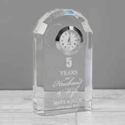 Personalised Memento Personalised Anniversary Crystal Clock - Size: 0.6 x 1 x 0.3cm - Clear - Wilko - thumbnail 3