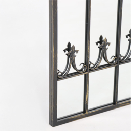 MirrorOutlet Summer View Metal Arched Ornate Window Garden Mirror 160 x 85cm - Size: 160 x 85 x 3cm - Black - Wilko - thumbnail 6