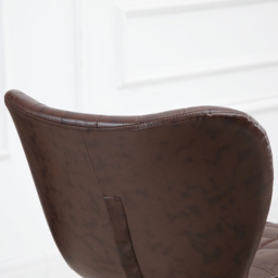 Portland Brown PU Leather Height Adjustable Swivel Bar Stool Set of 2 - Wilko - thumbnail 4