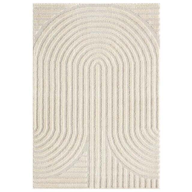 Desire Rugs Isabella Cream Embossed Mazia Arch Lines Rug 120 x 170cm - Wilko - image 1