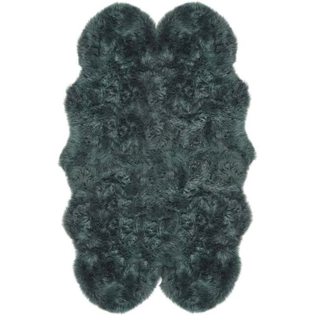 Origins Genuine Sheepskin Forest Green Quad New Zealand Wool Rug 160 x 105cm - Size: 105 x 160cm - Origins Rugs - Wilko - image 1