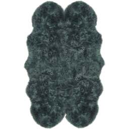 Origins Genuine Sheepskin Forest Green Quad New Zealand Wool Rug 160 x 105cm - Size: 105 x 160cm - Origins Rugs - Wilko