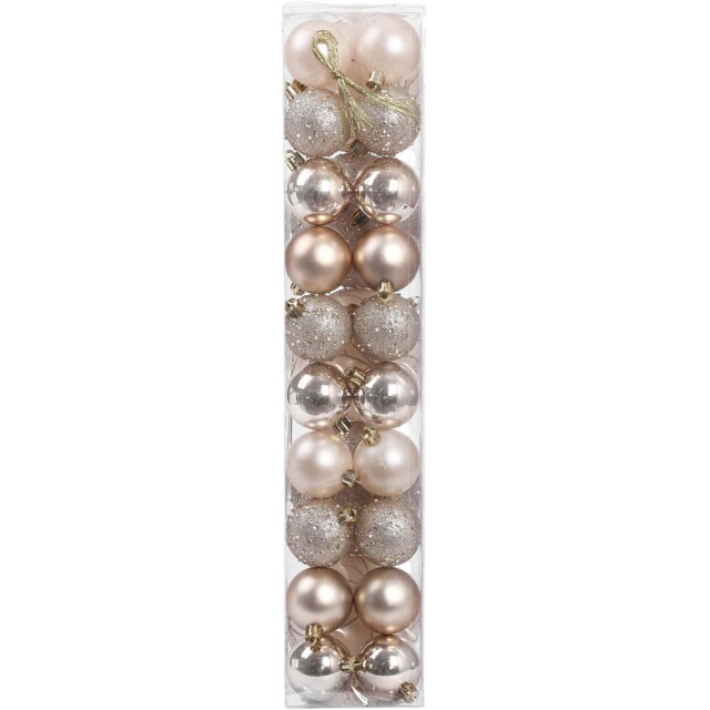 Set of 25 Ivory Champagne Baubles Champagne - Blushing Ballroom - Wilko - image 1