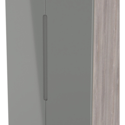 Crowndale Milan 2 Door Grey Gloss and Grey Oak Tall Wardrobe Ready Assembled - Grey Gloss & Grey Oak - Wilko - thumbnail 6