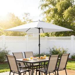Outsunny Cream White Garden Crank and Tilt Parasol 2m - Wilko - thumbnail 4