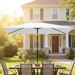 Outsunny Cream White Garden Crank and Tilt Parasol 2m - Wilko - thumbnail 5
