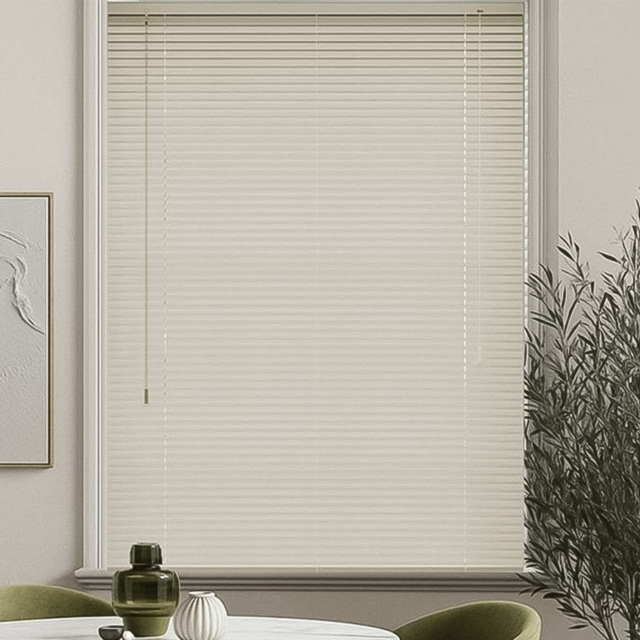 New Edge Blinds PVC Venetian Blind Cream 105cm - Size: W 105 x D 152cm - Wilko - image 1