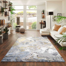 Desire Rugs Solarius Gold Living Room Abstract Area Rug 160 x 230cm - Wilko - thumbnail 3