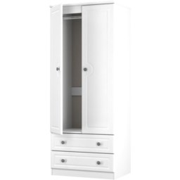 Crowndale Pembroke 2 Door 2 Drawer Matt White Wardrobe Ready Assembled - White Matt - Wilko - thumbnail 6