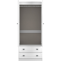 Crowndale Pembroke 2 Door 2 Drawer Matt White Wardrobe Ready Assembled - White Matt - Wilko - thumbnail 5