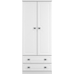 Crowndale Pembroke 2 Door 2 Drawer Matt White Wardrobe Ready Assembled - White Matt - Wilko - thumbnail 3