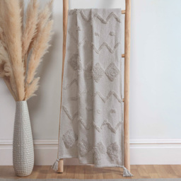 Rapport Home Juniper Silver Tufted Cotton Blanket Throw 70 x 90cm - Size: 4 x 90 x 70cm - Wilko - thumbnail 3