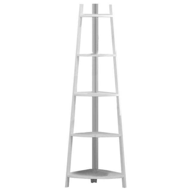 Living and Home White 5 Tier Corner Ladder Shelf for Plant - Size: 50 x 34 x 147cm - Wilko - image 1