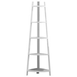 Living and Home White 5 Tier Corner Ladder Shelf for Plant - Size: 50 x 34 x 147cm - Wilko - thumbnail 1