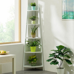 Living and Home White 5 Tier Corner Ladder Shelf for Plant - Size: 50 x 34 x 147cm - Wilko - thumbnail 5