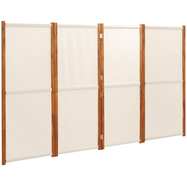 vidaXL Cream White 4 Panel Room Divider 280 x 180cm - Size: 4 Panels - Wilko - image 1