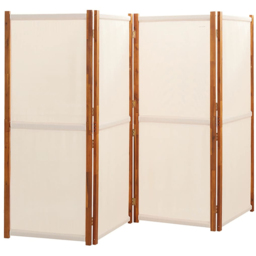 vidaXL Cream White 4 Panel Room Divider 280 x 180cm - Size: 4 Panels - Wilko - thumbnail 3