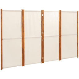vidaXL Cream White 4 Panel Room Divider 280 x 180cm - Size: 4 Panels - Wilko