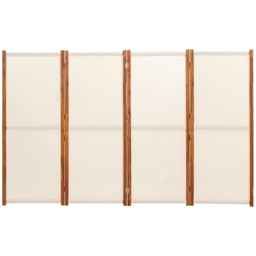 vidaXL Cream White 4 Panel Room Divider 280 x 180cm - Size: 4 Panels - Wilko - thumbnail 4