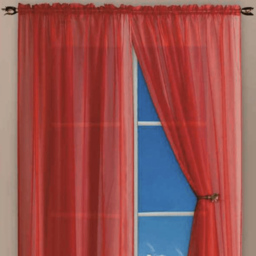 Velosso Riva Plain Red Slot Top Voile Panel Curtain 150 x 137cm - Size: w 150 x D 137cm - Wilko - thumbnail 3