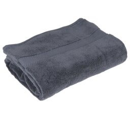 Deluxe Cotton Midnight Grey Bath Towel - Size: 23 x 60 x 30 g - Wilko - thumbnail 1