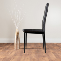 Furniturebox Fira Valera Wood Effect 6 Seater Round Dining Set Brown and Black - Wilko - thumbnail 5