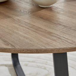 Furniturebox Fira Valera Wood Effect 6 Seater Round Dining Set Brown and Black - Wilko - thumbnail 6