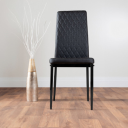 Furniturebox Fira Valera Wood Effect 6 Seater Round Dining Set Brown and Black - Wilko - thumbnail 4