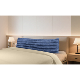 Velosso Navy Jumbo Cord Bolster Pillow 137 x 40cm - Size: 137 x 40 x 1cm - Wilko - thumbnail 3