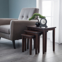 Julian Bowen Cleo Mahogany Nest of Tables Set of 3 - Size: 33 x 48 x 46cm - Brown - Wilko - thumbnail 4