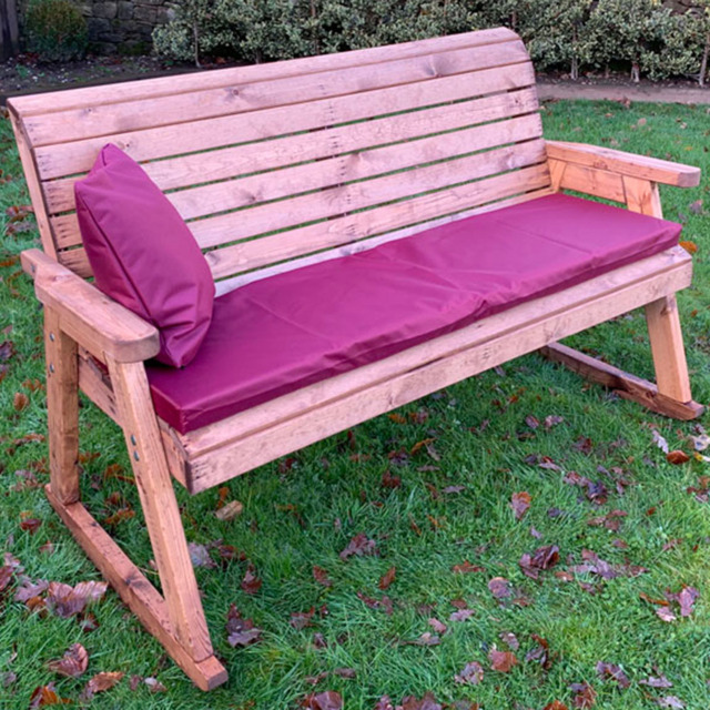 Charles Taylor 3 Seater Rocker Bench with Red Cushions - Wilko - image 1
