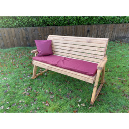 Charles Taylor 3 Seater Rocker Bench with Red Cushions - Wilko - thumbnail 5