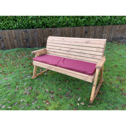 Charles Taylor 3 Seater Rocker Bench with Red Cushions - Wilko - thumbnail 4