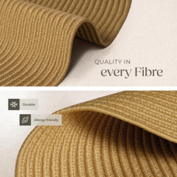 tectake Raya Round Jute Effect Boho Style Rug 160cm - Size: 0.5 x 160 x 160cm - Brown - Wilko - thumbnail 6