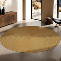 tectake Raya Round Jute Effect Boho Style Rug 160cm - Size: 0.5 x 160 x 160cm - Brown - Wilko - thumbnail 3