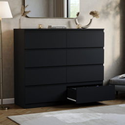 VIDA DESIGNS Denver 8 Drawer Black Chest of Drawers - Wilko - thumbnail 5