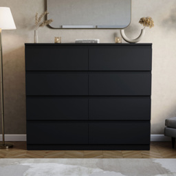 VIDA DESIGNS Denver 8 Drawer Black Chest of Drawers - Wilko - thumbnail 4