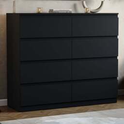 VIDA DESIGNS Denver 8 Drawer Black Chest of Drawers - Wilko