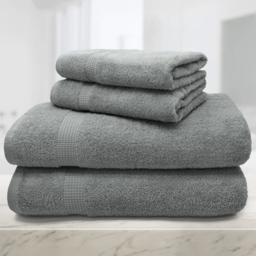 Mayfair Egyptian Cotton Grey Bath Towel Set of 2 - Wilko - thumbnail 4