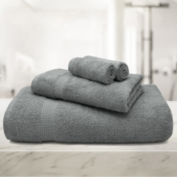 Mayfair Egyptian Cotton Grey Bath Towel Set of 2 - Wilko - thumbnail 3