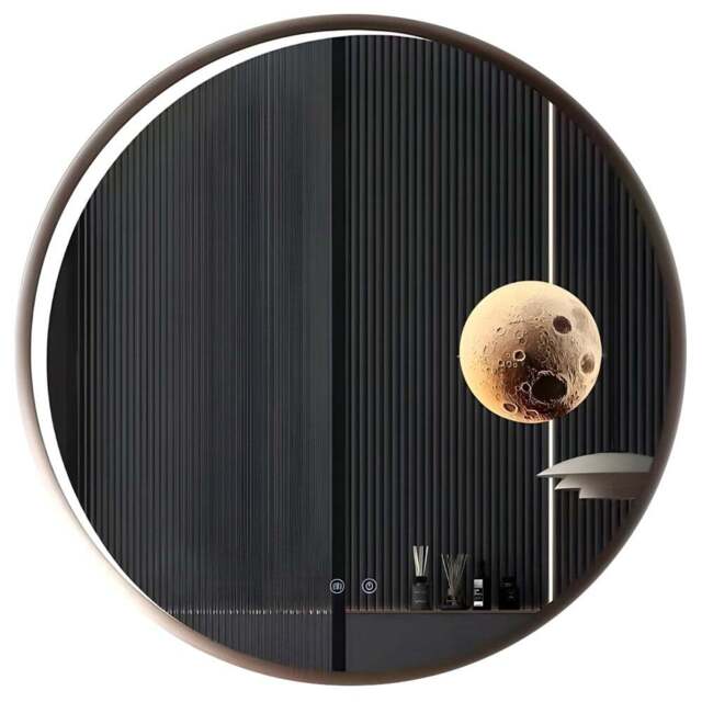 ENER-J Round Aluminium LED Mirror with Dimmable and CCT Adjustable Lighting - Size: 68 x 12 x 75cm - White - Wilko - image 1