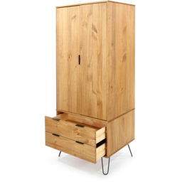 Augusta Pine 2 Door 2 Drawer Wardrobe - Size: 2 Door, 2 Drawer - Brown - Wilko - thumbnail 5