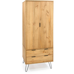 Augusta Pine 2 Door 2 Drawer Wardrobe - Size: 2 Door, 2 Drawer - Brown - Wilko - thumbnail 4