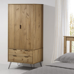 Augusta Pine 2 Door 2 Drawer Wardrobe - Size: 2 Door, 2 Drawer - Brown - Wilko - thumbnail 7